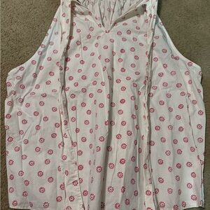 J. Crew White and Pink Tank Top